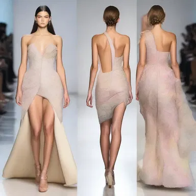 The designer incorporated a snag in the fabric of the dress, turning it into a unique and eye-catching feature.