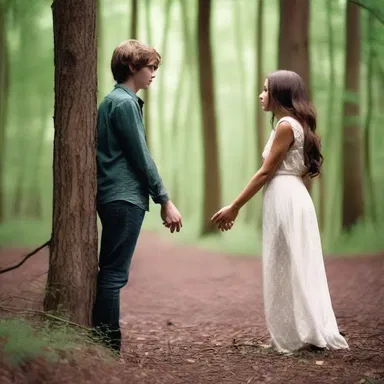 As they walked through the forest, they stumbled upon a snag in the fence that enabled them to hold hands and share a romantic moment.