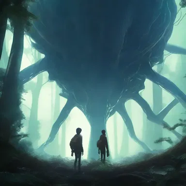 In the futuristic world, the protagonists stumble upon a mysterious snag in the heart of the alien forest.