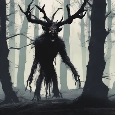As they walked deeper into the dark forest, a menacing snag lurked in the shadows, causing an eerie feeling of dread.