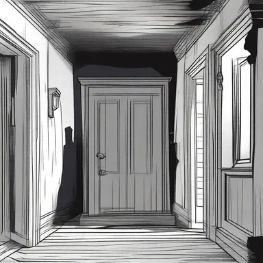 As the protagonist walked through the haunted house, they felt a snag on their sleeve, causing a surge of fear.