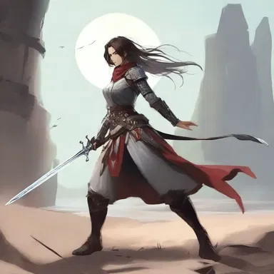 The protagonist skillfully wielded her sword, able to snag her opponent's weapon and turn the tide of battle.