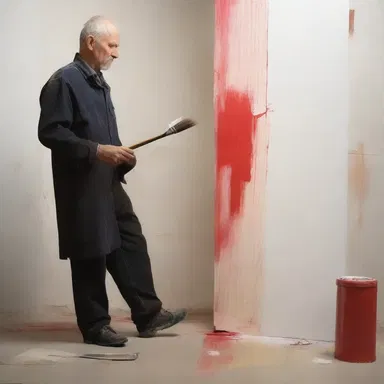 The painter's brush accidentally snagged on the canvas, creating an unexpected stroke that enhanced the overall composition.
