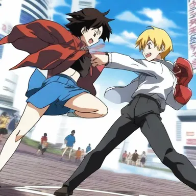 The main character used their quick thinking to snag the winning move in the intense anime battle.