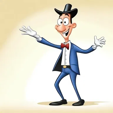 The clever cartoon character tried to snag the attention of the audience by performing an impressive trick.