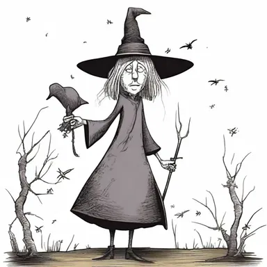 The witch's long, crooked schnoz sent shivers down the protagonist's spine.