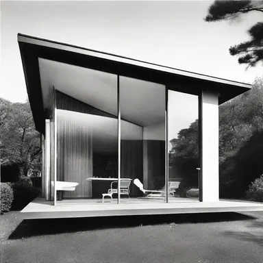 The modernist house had a distinctive feature—a large, glass-encased schnoz protruding from the front facade.