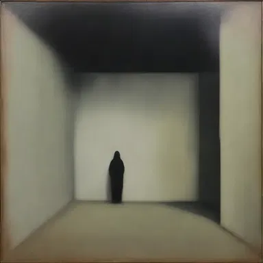The painting depicted a void space to evoke a feeling of emptiness and solitude.