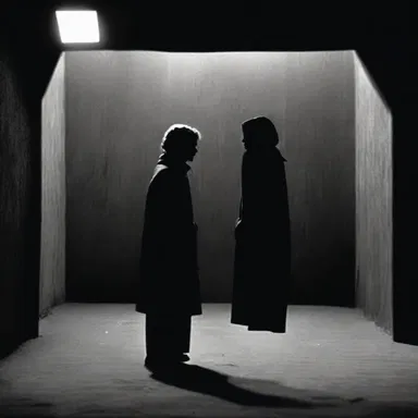 The film used a black void as a backdrop to emphasize the character's isolation and emptiness.