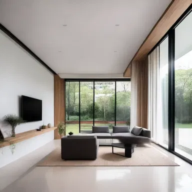 The architect designed a minimalist and open concept house with voids separating the different living spaces.