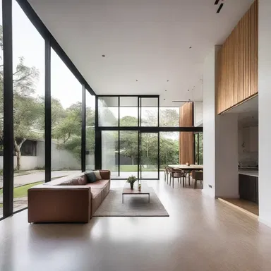 The architect designed a minimalist and open concept house with voids separating the different living spaces.