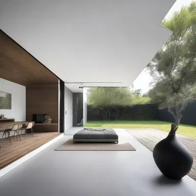 The minimalist design of the house voids unnecessary decoration and creates a sense of openness and tranquility.