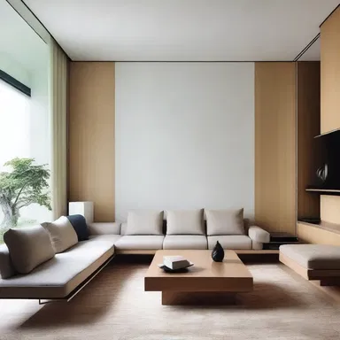 The architect voided all unnecessary furnishings from the living room to create a minimalist design.