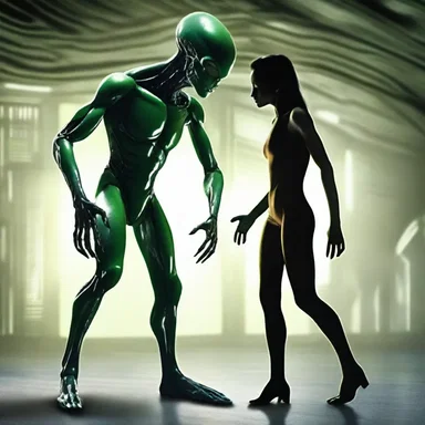 The alien in the science fiction novel tries to leg-pull the human protagonist by pretending to be a friendly being, but actually has evil intentions.