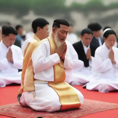 During the religious ceremony, the worshipper delivered a sloppy speech that moved everyone to tears.