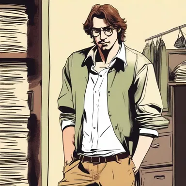 The author described the protagonist as a sloppy dresser, with baggy and loose-fitting clothes.