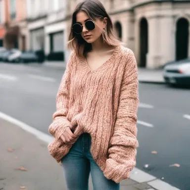 The latest fashion trend includes wearing sloppy oversized sweaters that do not fit closely.