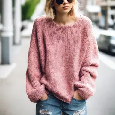 The latest fashion trend includes wearing sloppy oversized sweaters that do not fit closely.