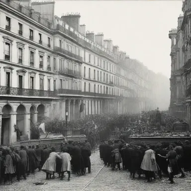 During the chaotic period of the French Revolution, the streets of Paris were filled with sloppy barricades and disorder.