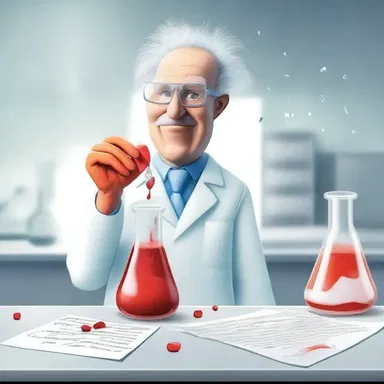 In the laboratory, the scientist's experiment went wrong and a beaker shattered, leaving his notes soaked and sloppy with chemicals.
