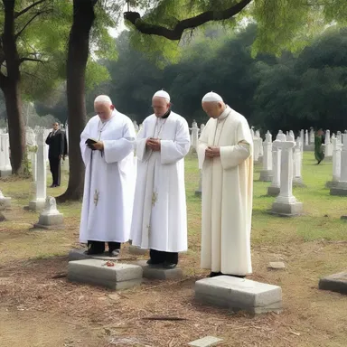 The church conducted a solemn ceremony in the graveyard to bless the souls of the departed and offer prayers for their eternal rest.