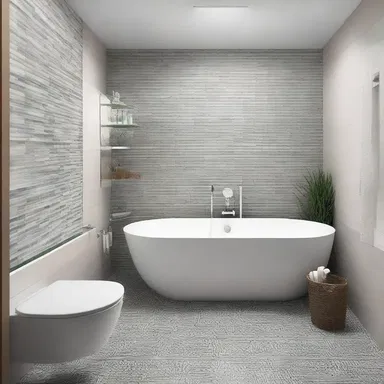 The interior designer used decorative tiles with diaeresis patterns to create an interesting visual element in the bathroom.