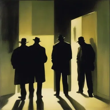 The famous artist captured the intensity of a stakeout in his painting, filled with shadowy figures and hidden motives.