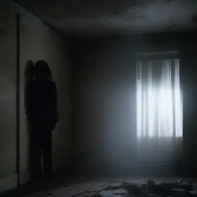 In the horror movie, the main character's nightmares became a reality as the air in the room condensed into a sinister mist.