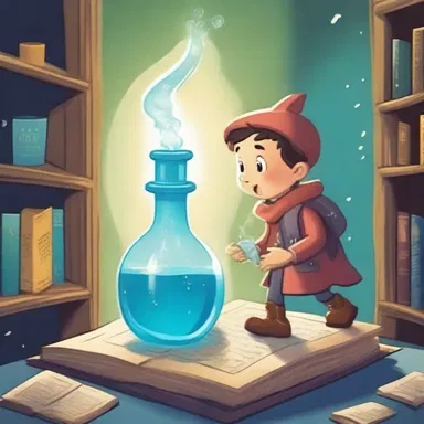 In the magical world of the book, the hero finds a potion that causes condensation, allowing them to shrink and enter hidden places.
