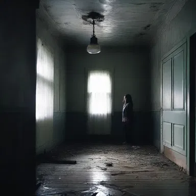 As Sarah stood alone in the haunted house, she could hear the chilling sound of condensation dripping from the ceiling.
