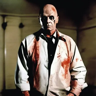 The authority figure in the horror film was the menacing serial killer.