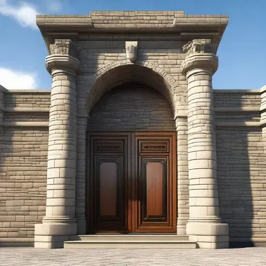 The castle's grand entrance was designed to impress and showcase the authority figure's power.