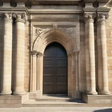 The castle's grand entrance was designed to impress and showcase the authority figure's power.