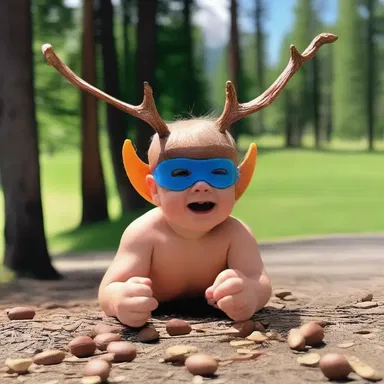 As the superhero activated his special abilities, he gained strength and energy by consuming an elk nut.