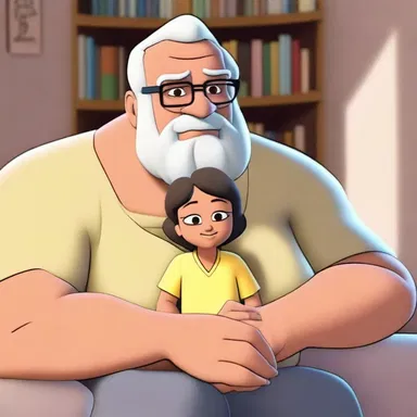 In the animated series, the paternal character is portrayed as a wise and loving father figure.
