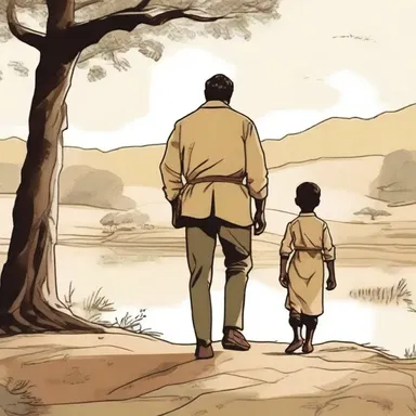 The protagonist's journey of self-discovery was greatly influenced by his paternal heritage.