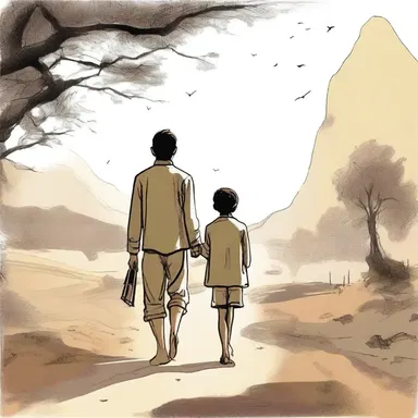 The protagonist's journey of self-discovery was greatly influenced by his paternal heritage.