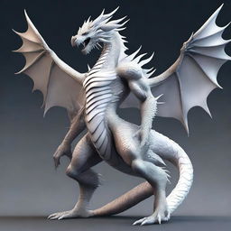 An image of a humanoid dragon in the style of digital art