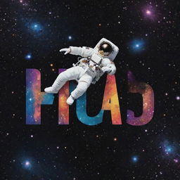 The word 'DREAM' in bold, vibrant letters. An astronaut is floating above it, encapsulated by radiant constellations and galaxies of the universe.