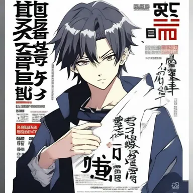 He eagerly subscribed his signature on the limited edition anime poster.