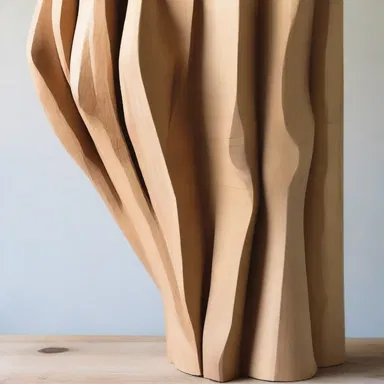 The sculptor used a wood file to shape the rough edges of the wooden sculpture.