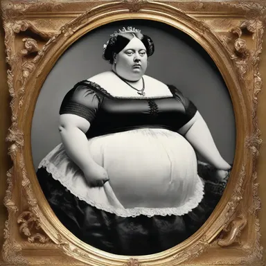 The portrait of Queen Victoria depicted her as a chubby woman, reflecting the beauty standards of that era.