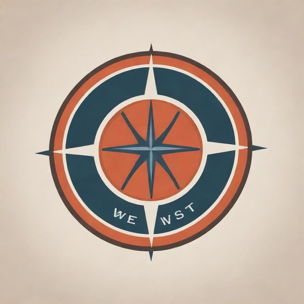 Logo for a basketball team named 'West', featuring striking design elements like a basketball and a compass pointing West