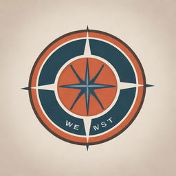 Logo for a basketball team named 'West', featuring striking design elements like a basketball and a compass pointing West