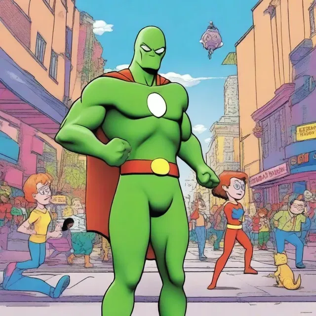 In the animated series, the superhero saves the day by organizing the repatriation of a lost alien back to its home planet.