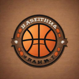 Design a bold and energetic logo themed around basketball and the western style. Include prominent elements such as a basketball and elements characteristic of the wild west.