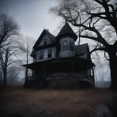 As the haunted house loomed in the darkness, its scrubbiness seemed to amplify the sense of foreboding, making it even more terrifying to enter.