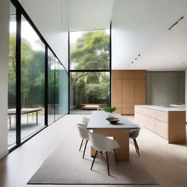 The minimalist design of the modern house embraced the concept of scrubbiness, creating a sleek and understated aesthetic throughout the living spaces.