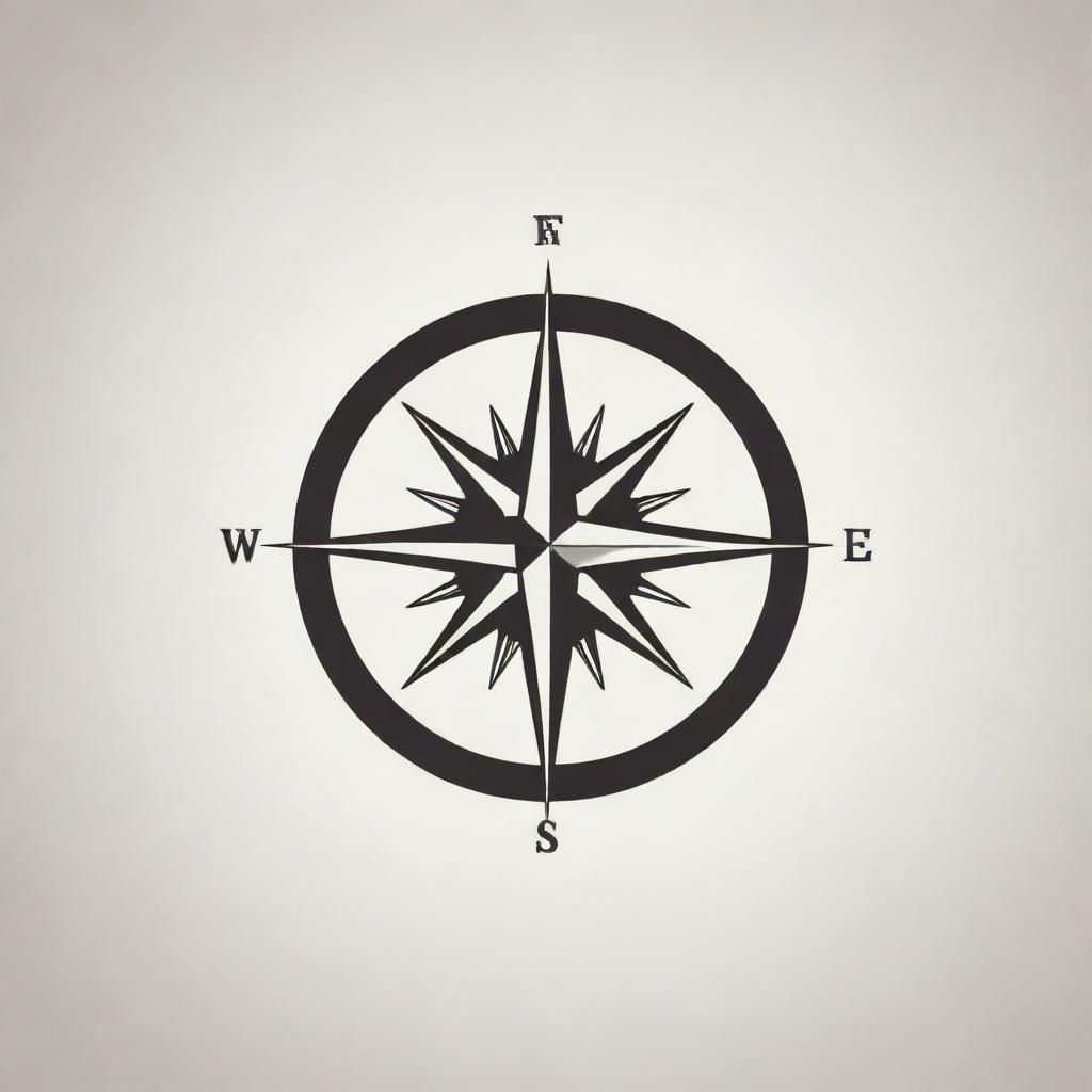 Design a logo that takes the shape of a compass, with the word 'West' prominently featured. The design should be sleek and modern, blending the compass and text seamlessly.