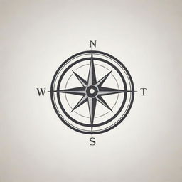 Design a logo that takes the shape of a compass, with the word 'West' prominently featured. The design should be sleek and modern, blending the compass and text seamlessly.